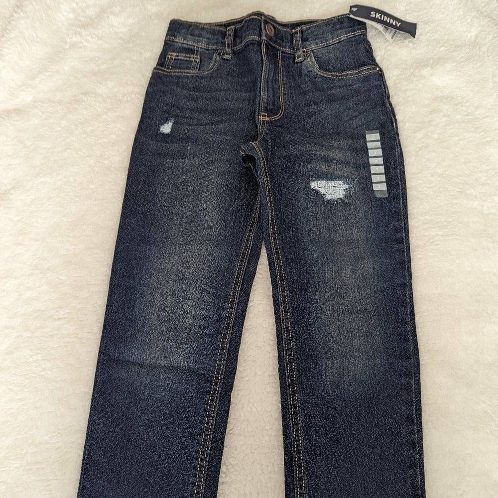 NWT Boys OshKosh BGosh Skinny Dark Wash Distressed Jeans sz 7